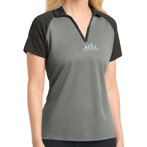 APT - Ladies PosiCharge ® RacerMesh ® Raglan Heather Block Polo Thumbnail