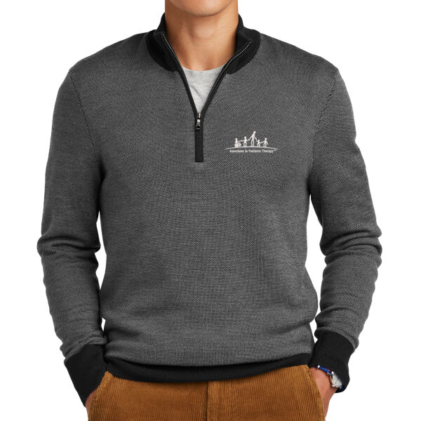 APT - Washable Merino Birdseye 1/4 Zip Sweater Thumbnail