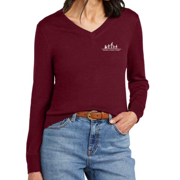 APT - Women's Washable Merino V Neck Sweater Thumbnail