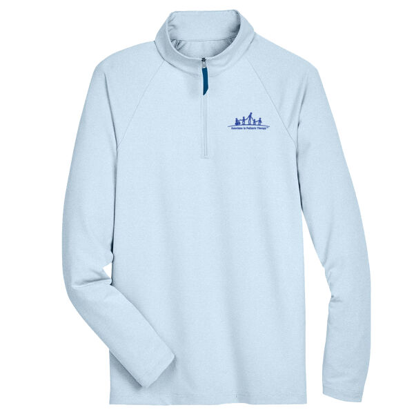 APT - Men's CrownLux Performance® Clubhouse Micro-Stripe Quarter-Zip Pullover Thumbnail